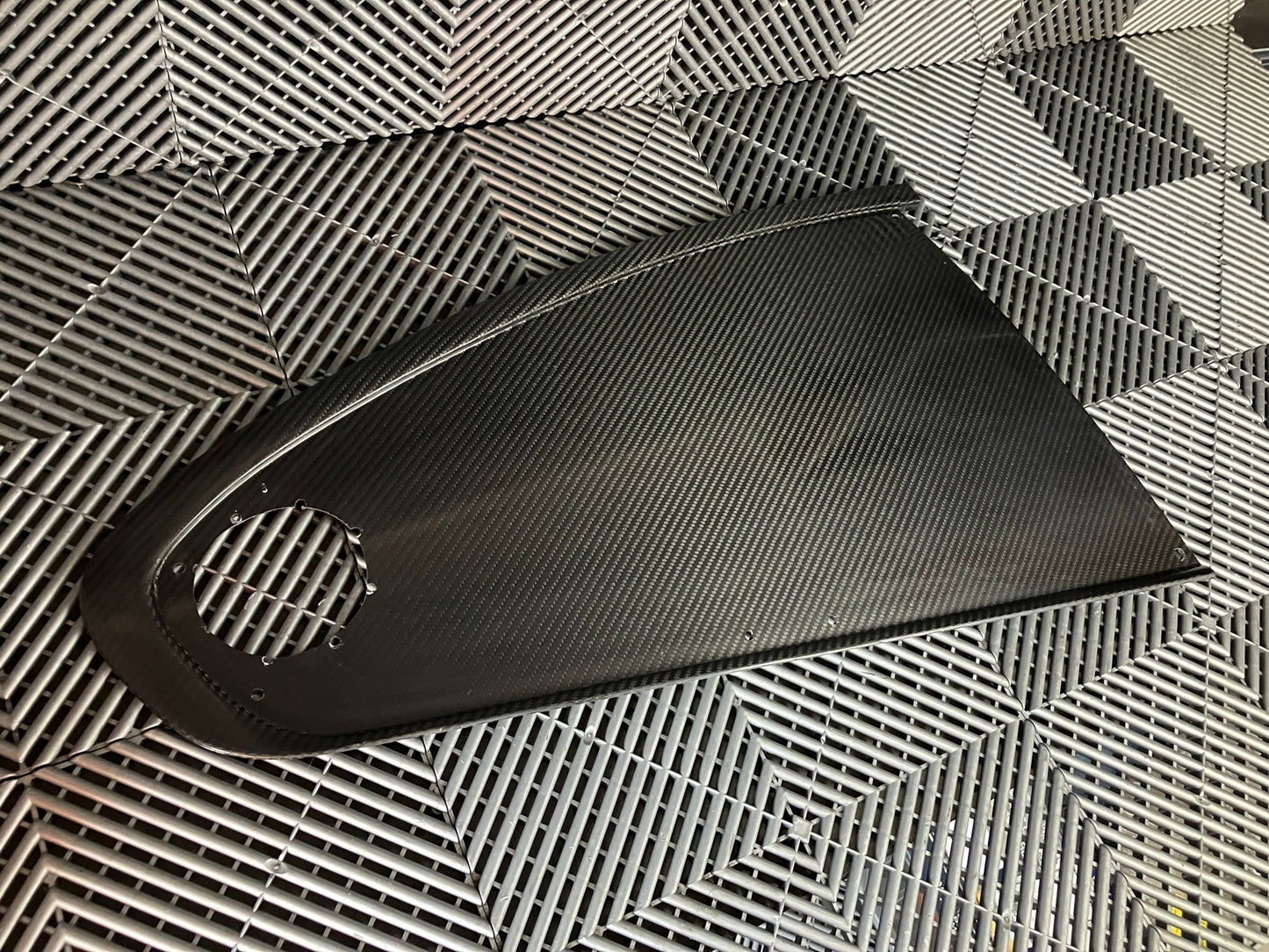 Used. Rear right side dry carbon window cover for Bmw E92.