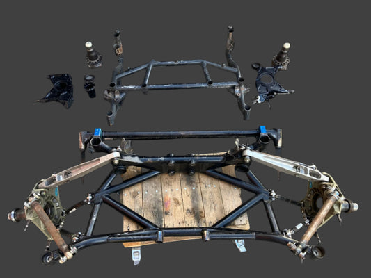 Used. Bmw tube subframes with hubs and arms.