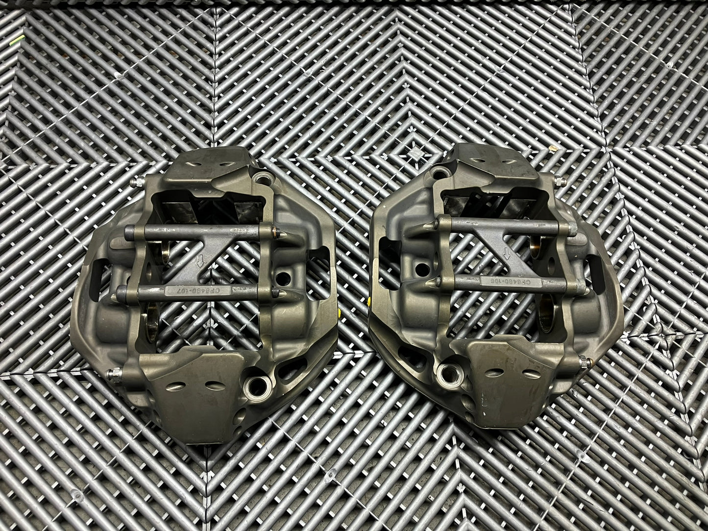 Used. AP Racing GT cars spec rear brake calipers CP6480 Forged Radi-CAL - 4 Piston