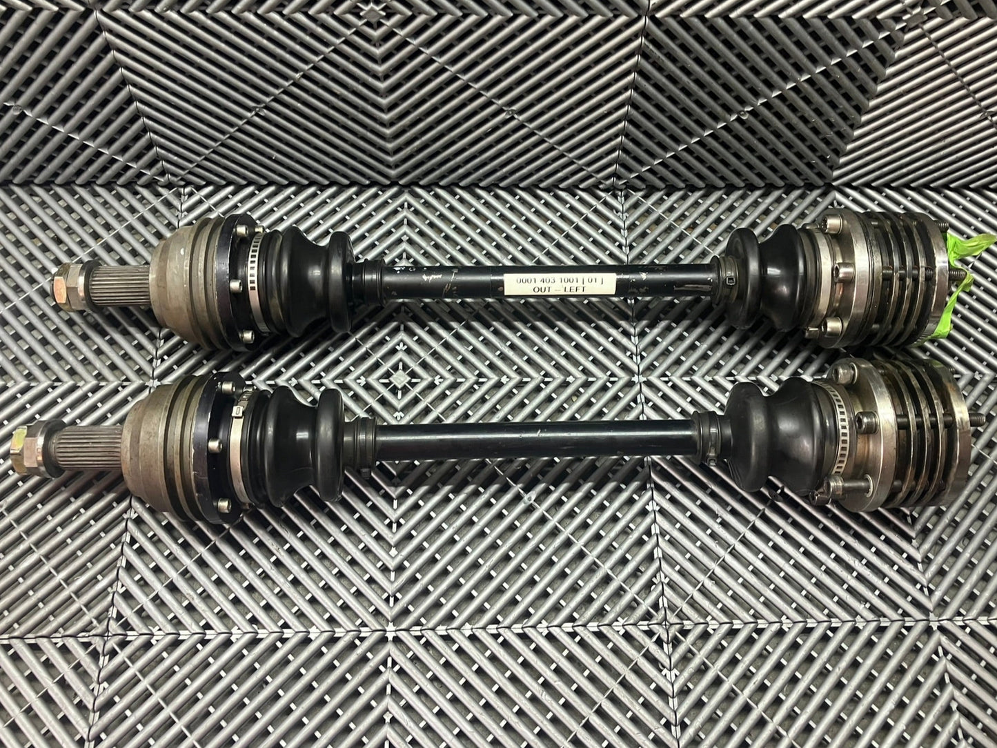 Used. BMW M3 E9X equal length longer axles with ventilation inserts