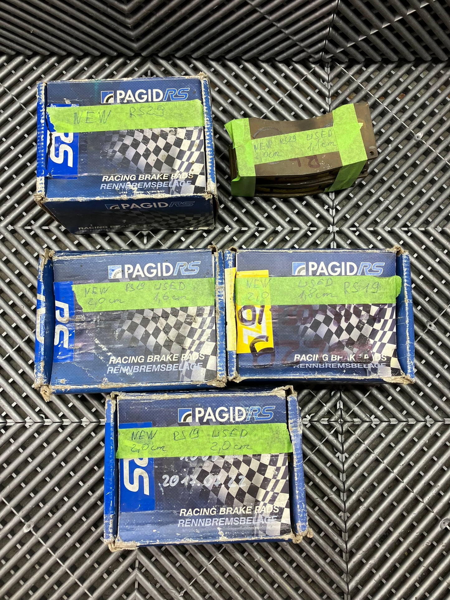 Used. Rear Racing Brake Pad Set- PAGID - RS29/RS19 (PAGID RACING SHAPE U2704)