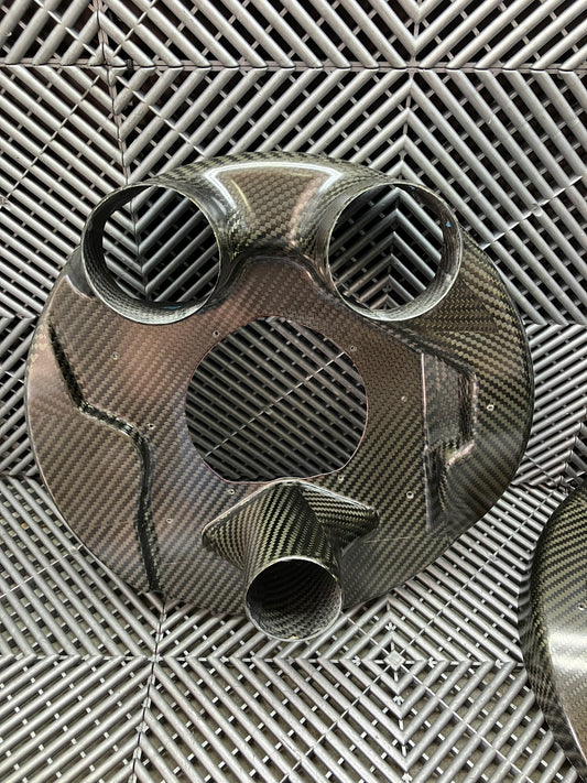 New. GT cars front brake duct cooling plates. Carbon fiber