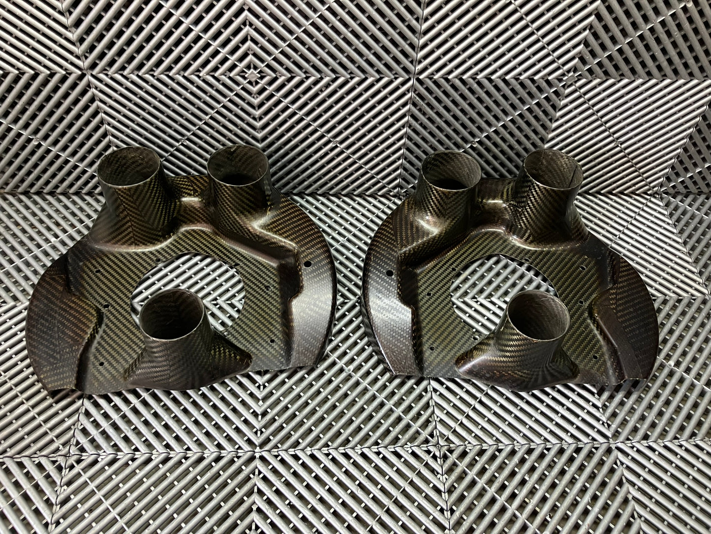 Used. GT cars front brake duct cooling plates. Carbon fiber