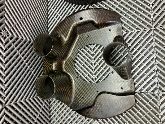 Used. GT cars front brake duct cooling plates. Carbon fiber