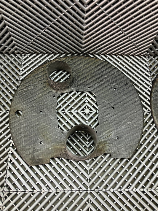 Used. GT cars front brake duct cooling plates. Carbon fiber