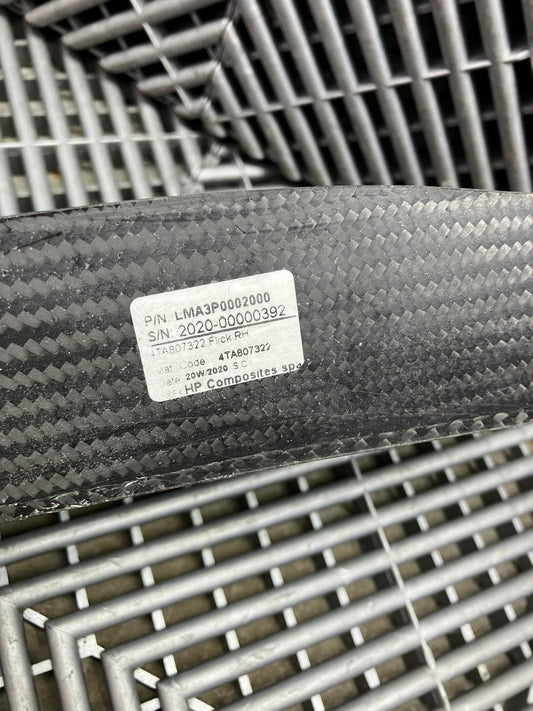 Used. Lamborghini Huracan Supertrofeo Evo GT3 front bumper canards. Carbon fiber.