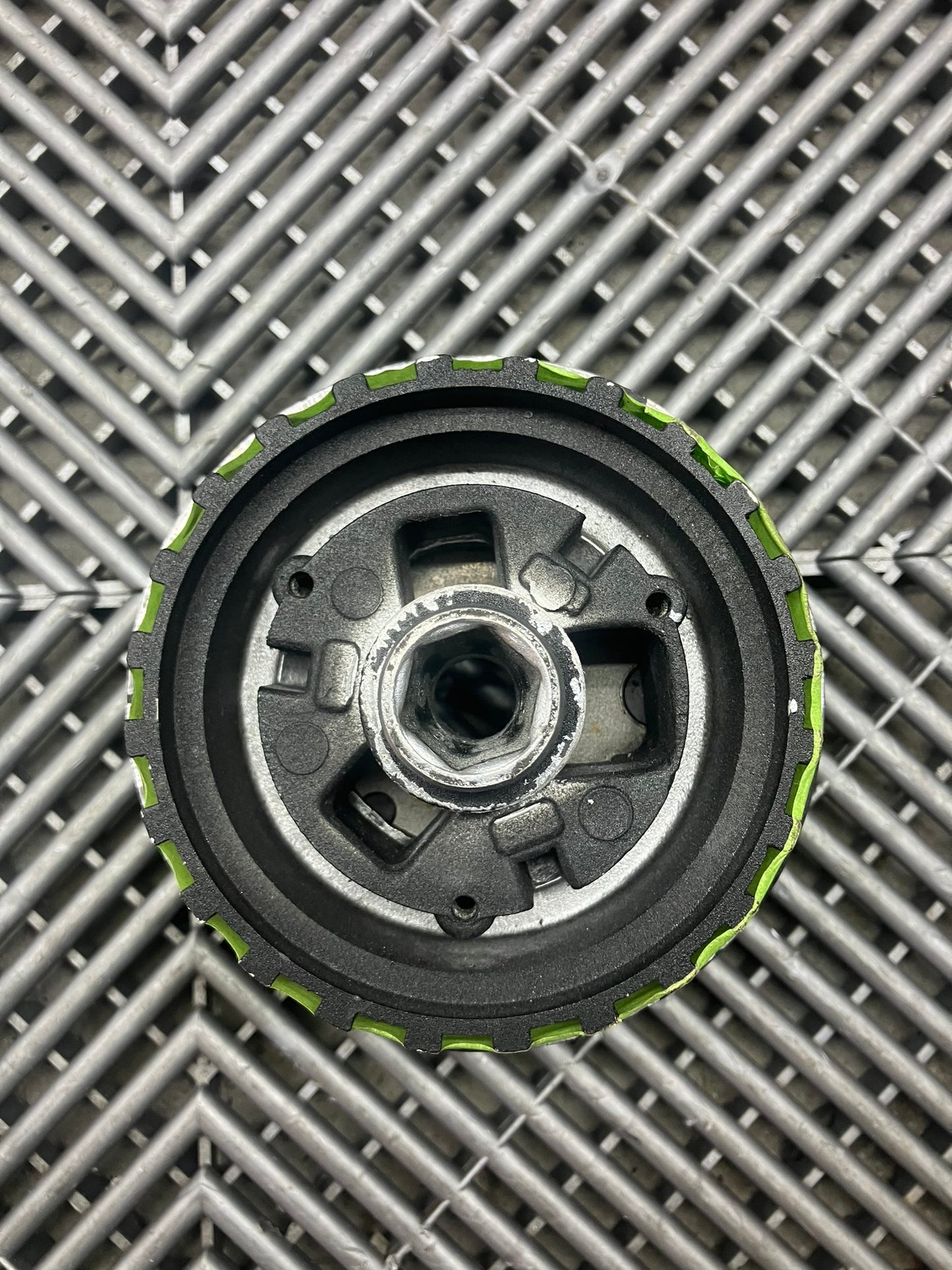 Used. Escort-Sierra cosworth racing wheel hub.