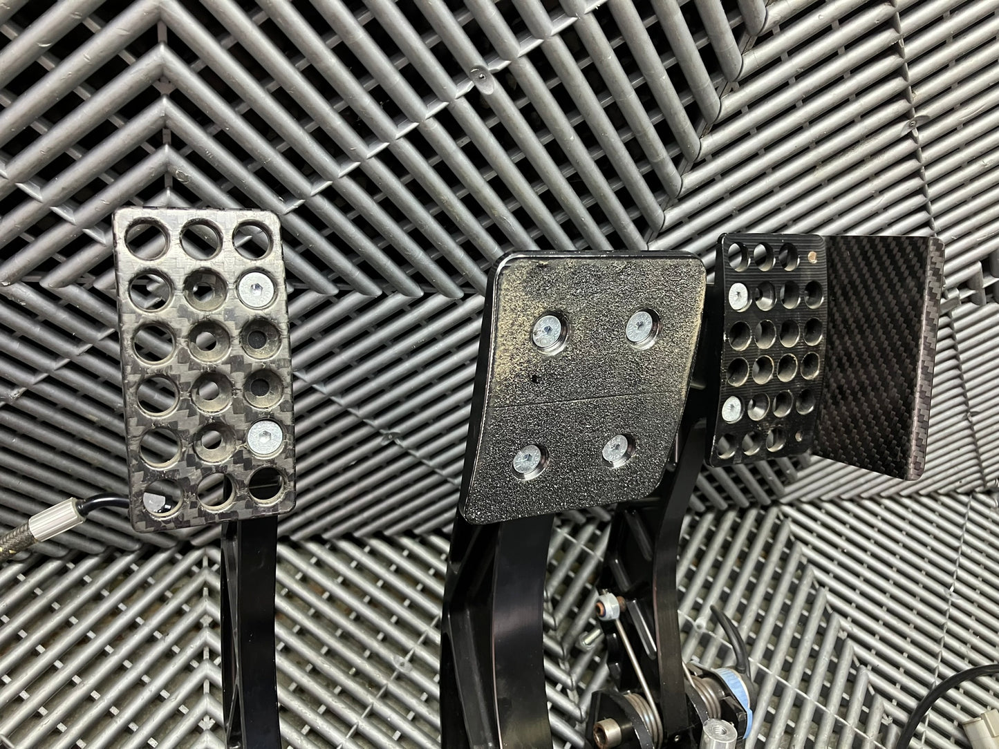 Used. AP racing Pedal Box Complete with Master Cylinders. Carbon fiber.