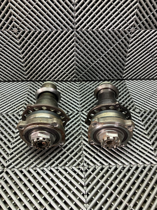 Used. Set of 2 front Central lock wheel hubs. BMW motorsport.+nuts