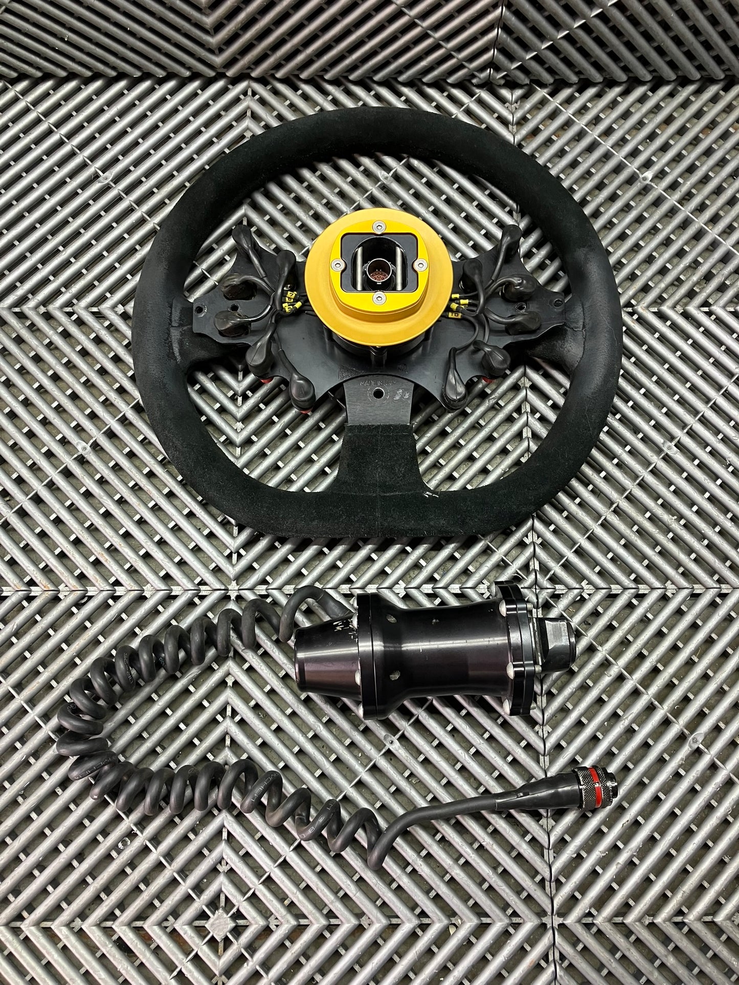 Used. Sparco steering wheel with adapter + wiring + buttons