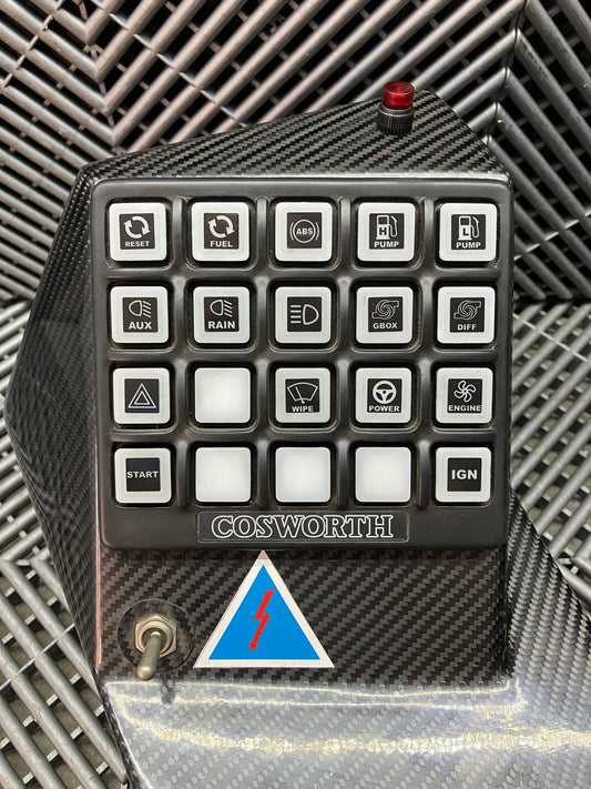 Used. Cosworth Electronics Rubber Switch Panel 20 switches