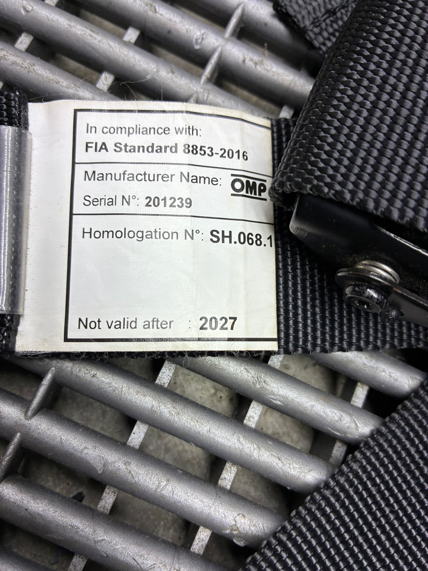 Used. 6 point OMP Harness. Homologation till 2027