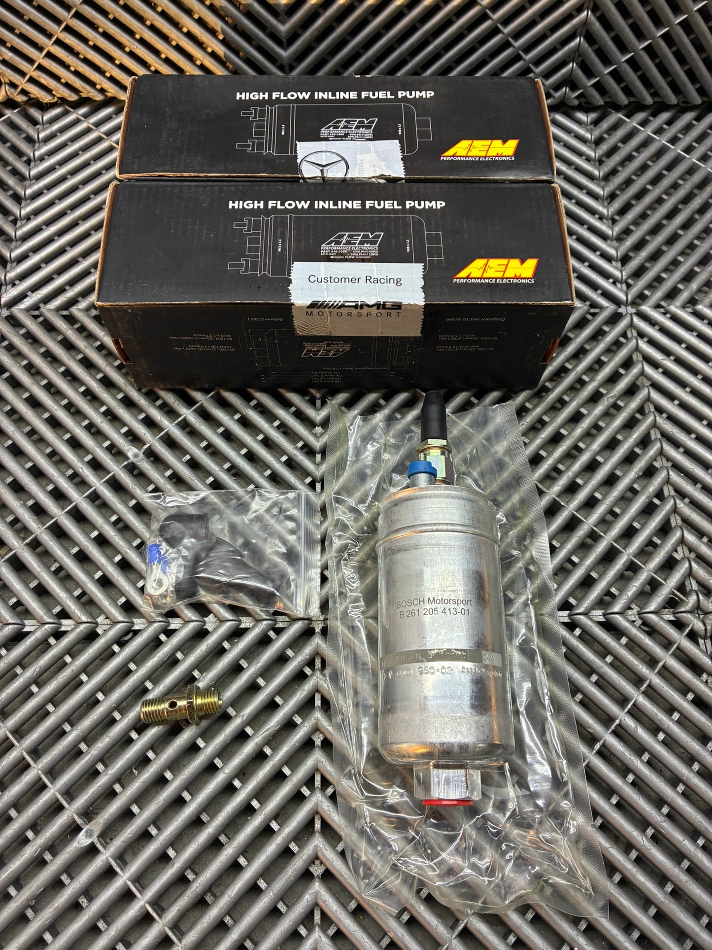 Used. External Bosch motorsport hi flow pump B 261 205 413