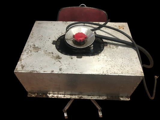 Used. Aliuminium petrol tank.