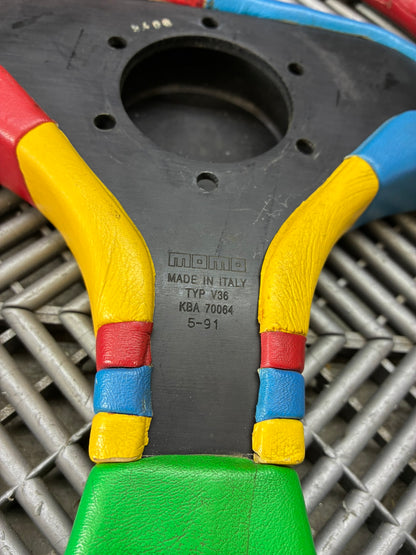 Used. MOMO Benetton Harlequin D&W steering wheel