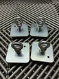 New. Racing Harness Reinforced Fixing Plates and Eyebolts (Pack of 4)
