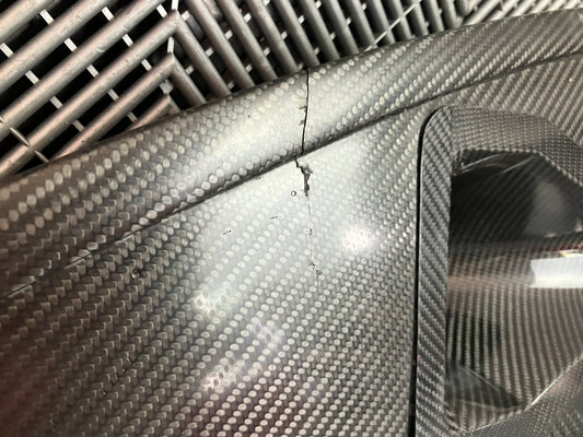 Used. Rear right side dry carbon window cover for Bmw E92 with Nasa Ducts.