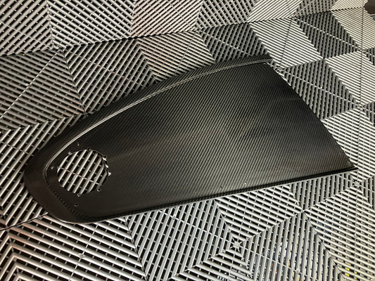 Used. Rear right side dry carbon window cover for Bmw E92.