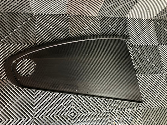 Used. Rear right side dry carbon window cover for Bmw E92.