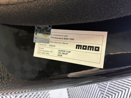 Used. Momo Super cup racing seat. Homo till 2030.