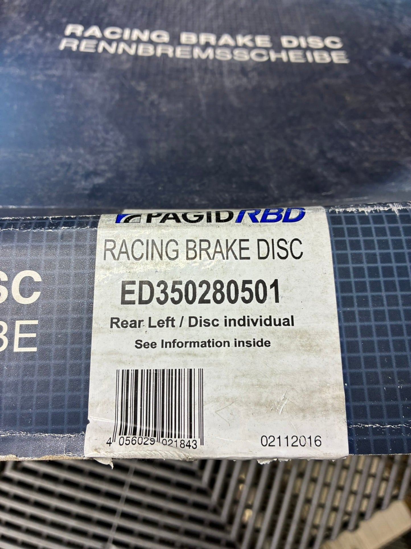 New. Pagid RBD rear racing brake discs. 350/28 mm (left and right sides)