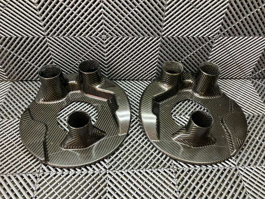 New. GT cars front brake duct cooling plates. Carbon fiber