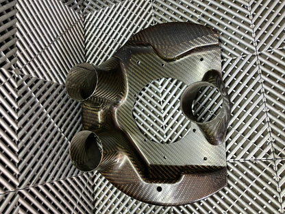 Used. GT cars front brake duct cooling plates. Carbon fiber