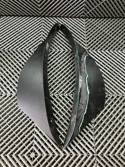 Used. Lamborghini Huracan Supertrofeo Evo GT3 front bumper canards. Carbon fiber.