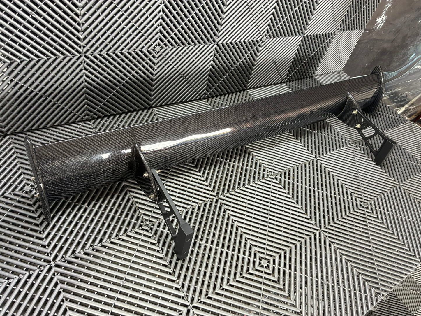 Used. Carbon Gt4 style rear wing. With high risers.