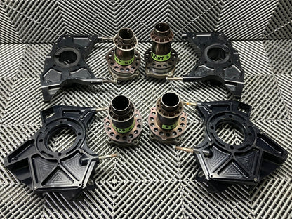 Used. Full Set of 4 Center wheels hubs and CNC arms. Gt cars.