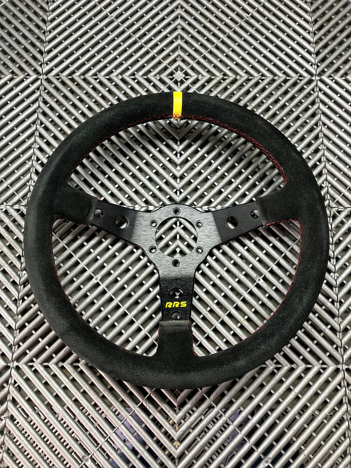 New. RRS Suede steering wheel 350 mm