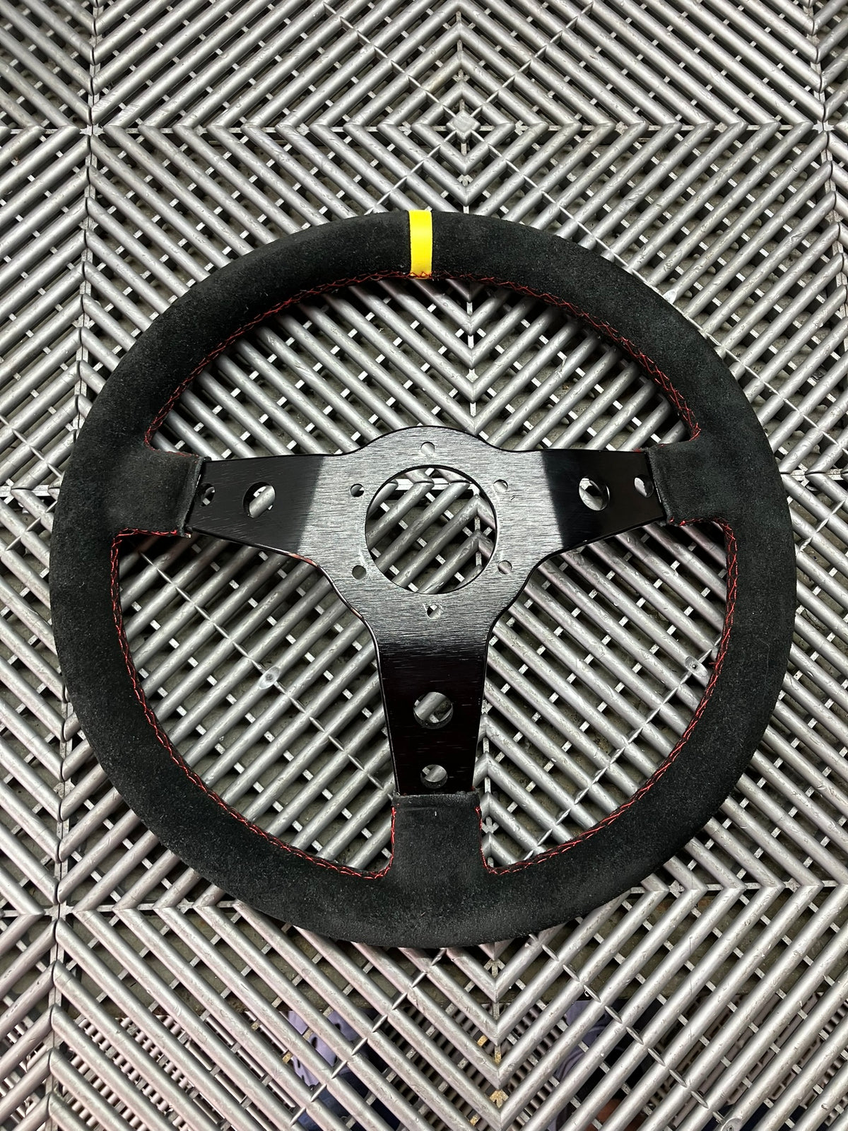 New. RRS Suede steering wheel 350 mm