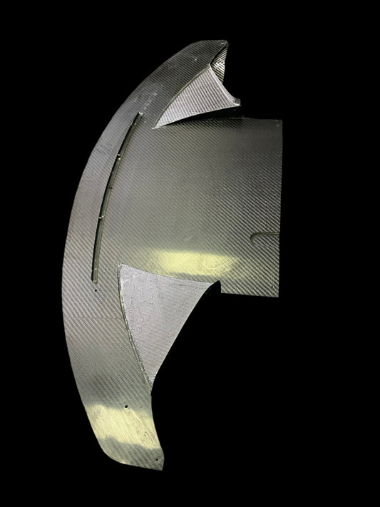 New. Front splitter carbon fiber + air tunnels dry carbon 64x200 cm
