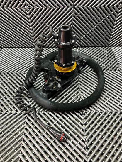 Used. Sparco steering wheel with adapter + wiring + buttons