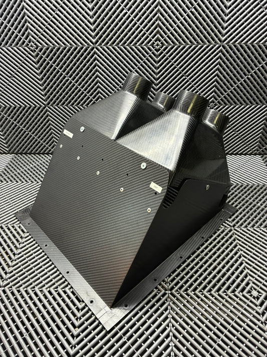 Used. BMW E92 Carbon fiber rear diff and brake cooling vents box.