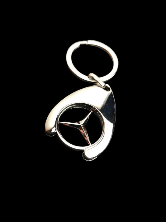 New. "Mercedes" Key Chain Shopping Trolley Coin.