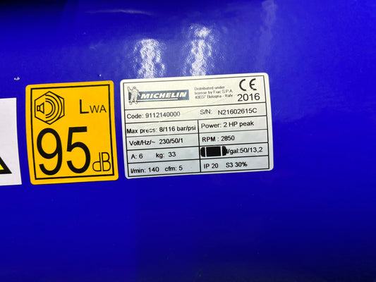 New. Michelin 50-liter portable air compressor