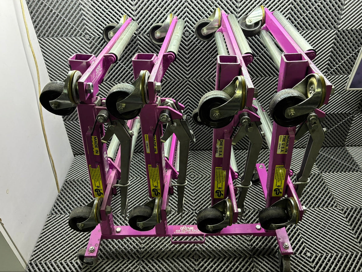Used.Hydraulic vehicle positioning jack/car skate + rolling storage cart