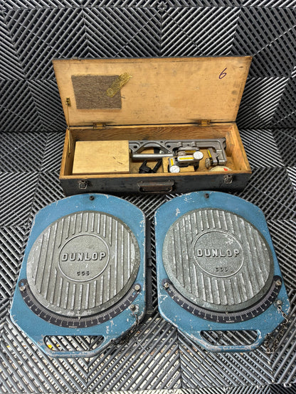 Used. Dunlop CG6 steering turntables and wheel camber, caster gauges set