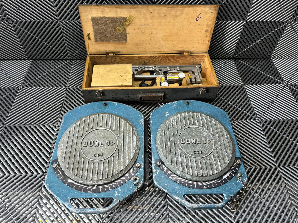 Used. Dunlop CG6 steering turntables and wheel camber, caster gauges set
