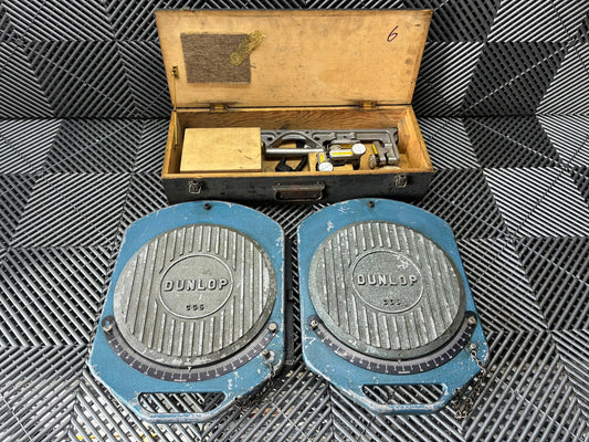 Used. Dunlop CG6 steering turntables and wheel camber, caster gauges set