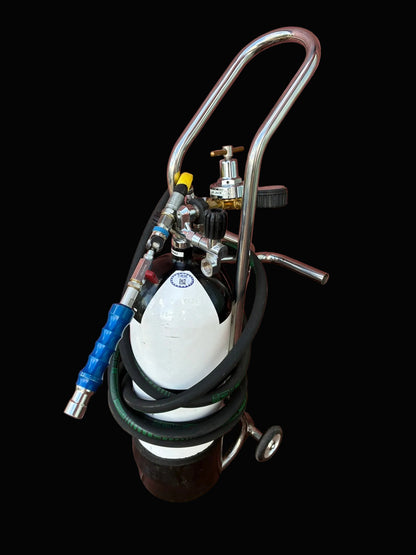 Used. Full kit of Air jack bottle with trolley+Reguliator+Krontec Lance+Hose