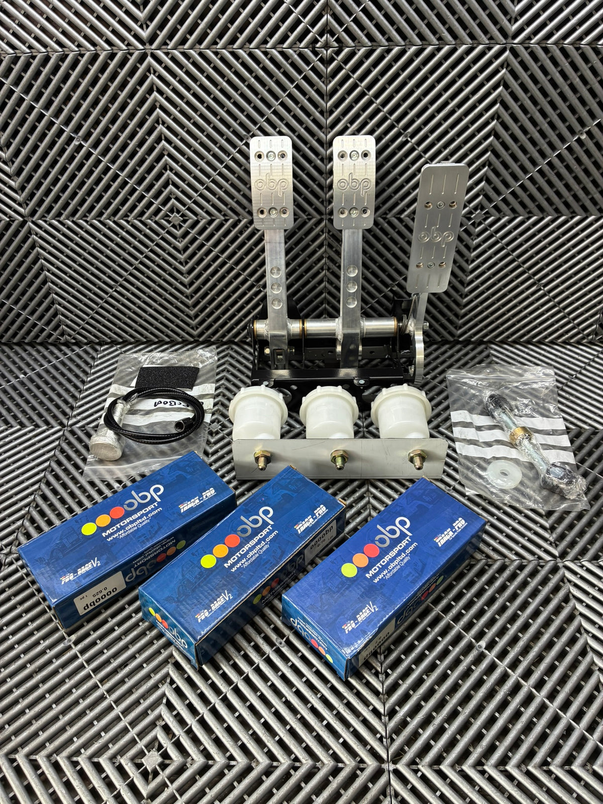 New. OBP Pro-Race pedal box.Full floor Mounted kit. 3 Pedal System.