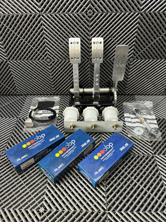New. OBP Pro-Race pedal box.Full floor Mounted kit. 3 Pedal System.