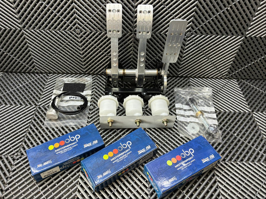 New. OBP Pro-Race pedal box.Full floor Mounted kit. 3 Pedal System.