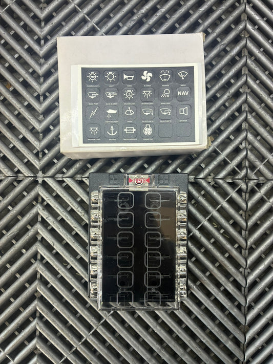 New. 12 Fuse panel Block + stickers.