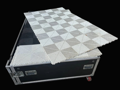 Used.Race track flooring. Black/white 68,32 sq/m + transport box