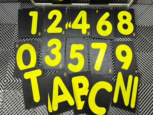 Used. Prosessional 3/4 row Aluminium Pit Board Frames + Numbers Set