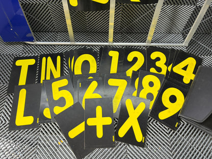 Used. Prosessional 3/4 row Aluminium Pit Board Frames + Numbers Set