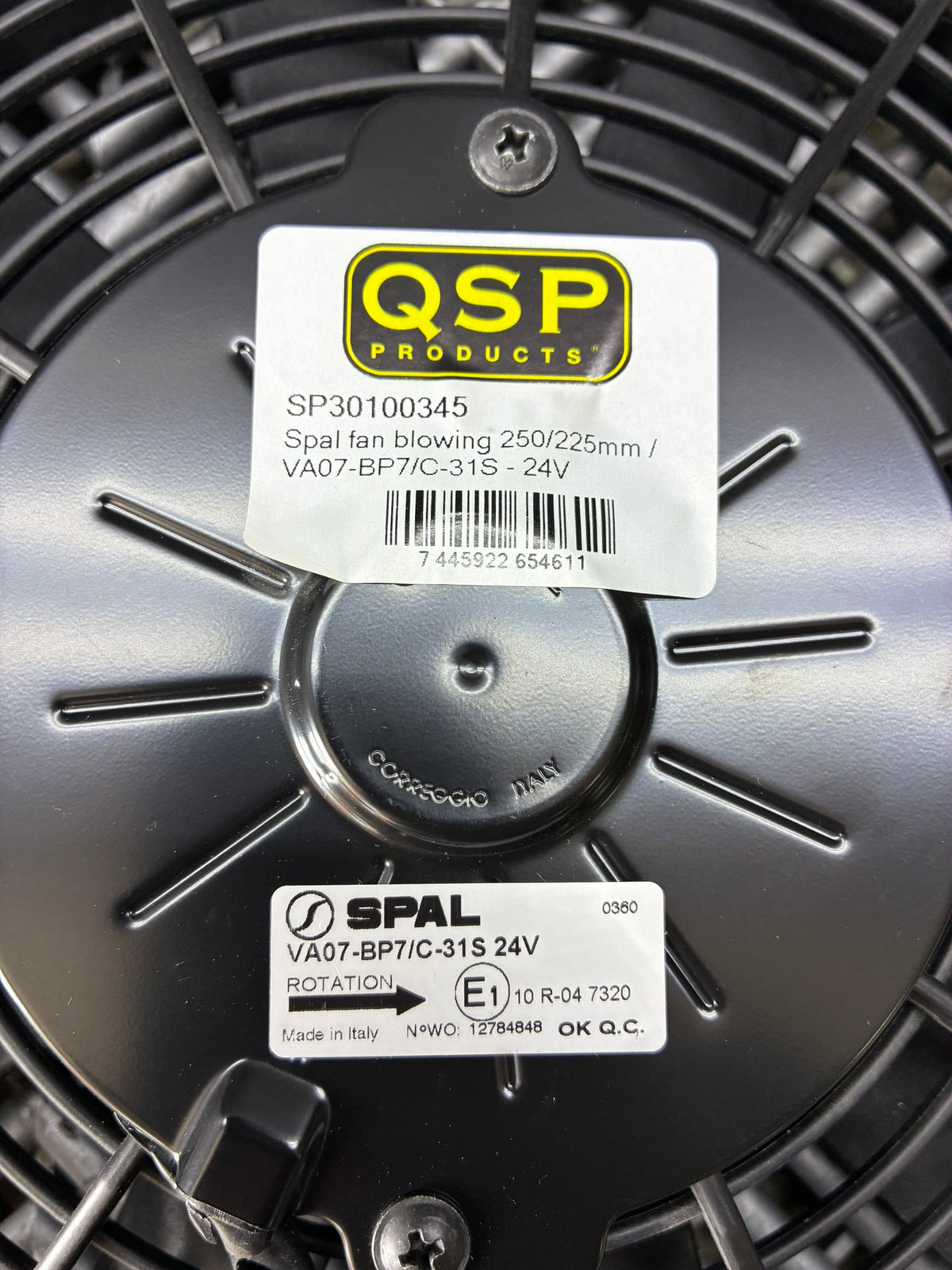 New. SPAL Fan 225mm Blowing Radiator Fan
